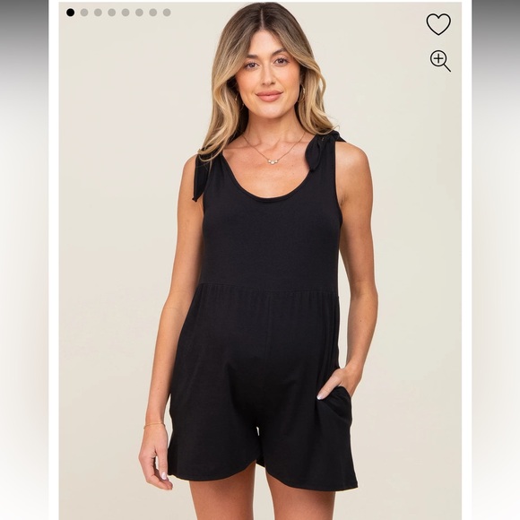 Pinkblush Black Knot Strap Maternity Romper - Picture 2 of 5